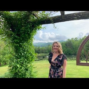 Yumi Kim Black Floral Wrap Dress